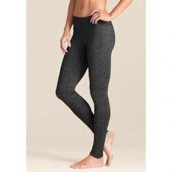 Athleta Quest Chaturanga Tight Leggings Heathered Black Size S - Picture 1 of 10